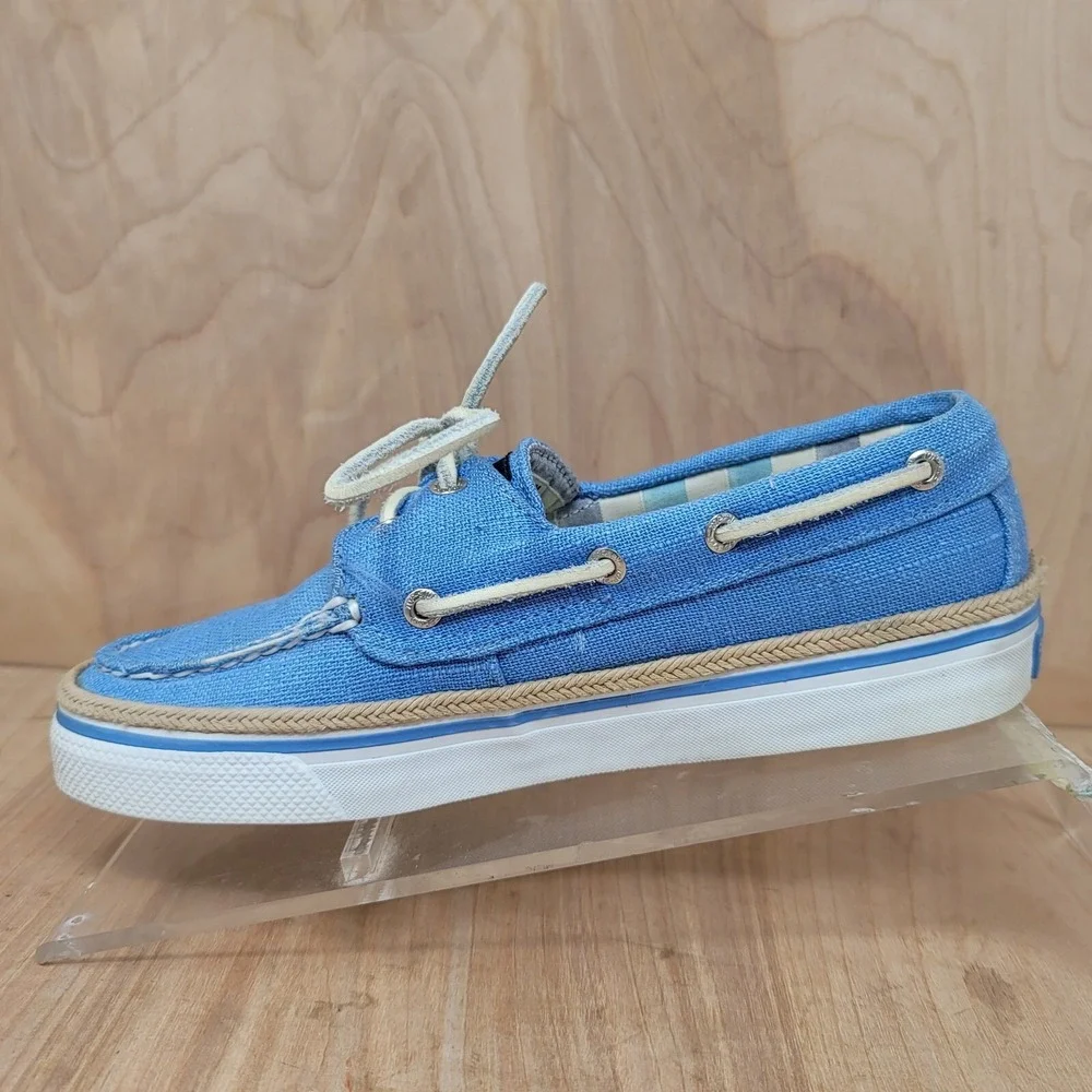 Sperry Top-Sider Womens Size 5.5 M Boat Shoes Blue Canvas